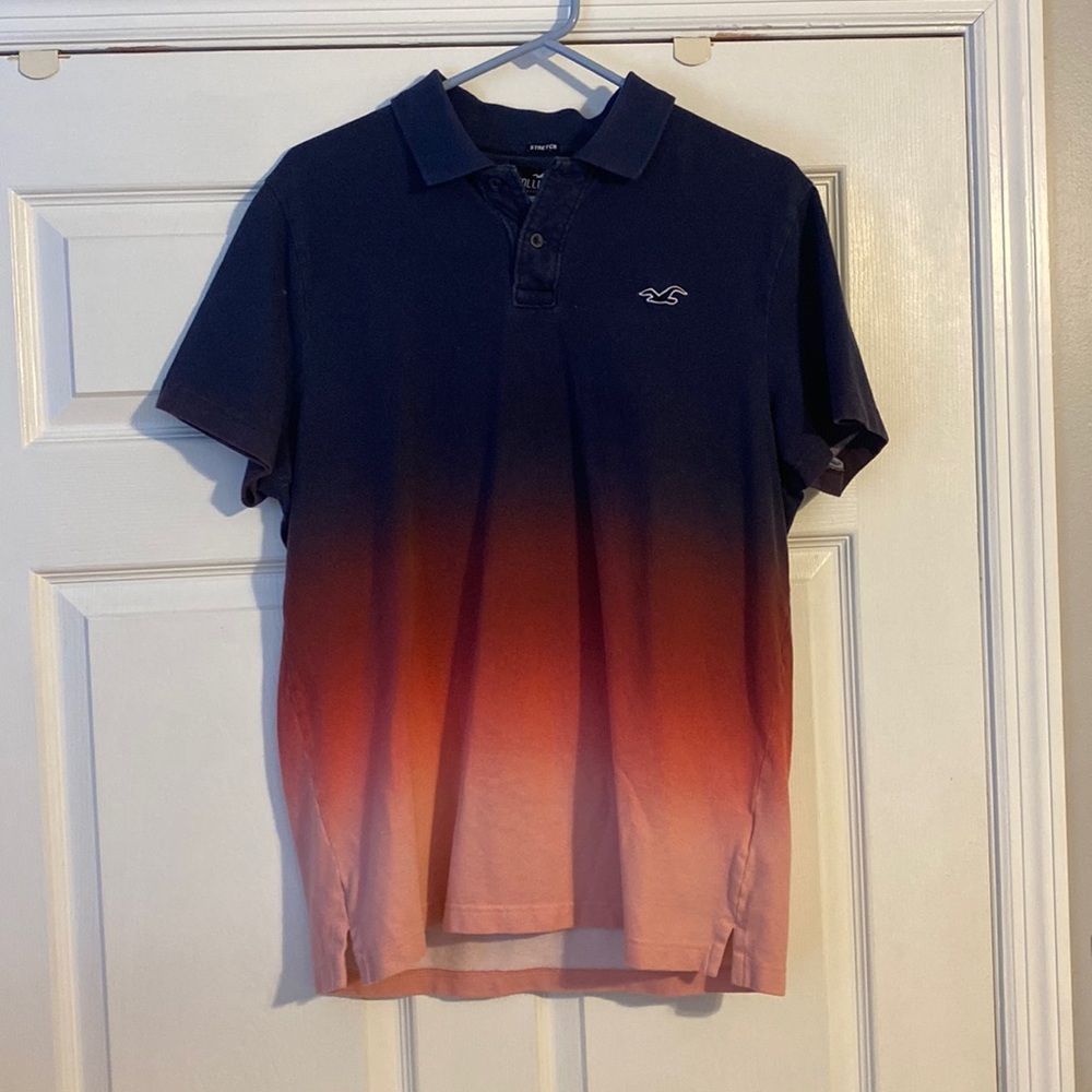 Mens Hollister half button up shirt